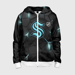 Толстовка на молнии детская Сиэтл Кракен - НХЛ хоккей, цвет: 3D-белый