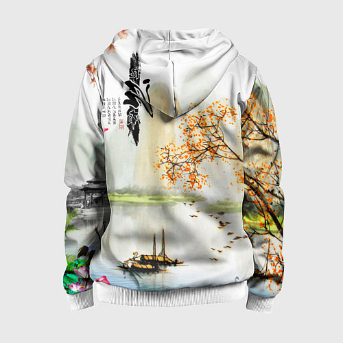 Детская толстовка на молнии China Landscape / 3D-Белый – фото 2
