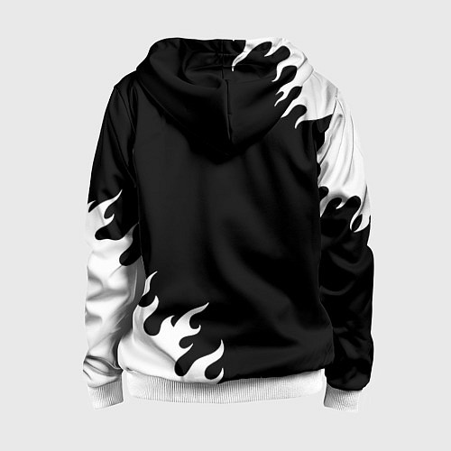 Детская толстовка на молнии Monster energy белый огонь / 3D-Белый – фото 2