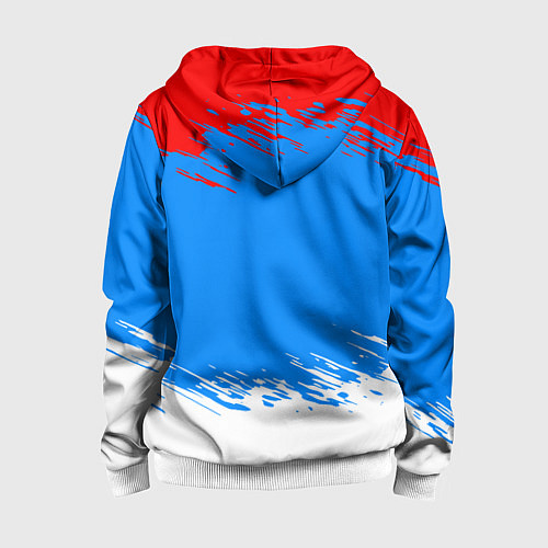 Детская толстовка на молнии Патриот - флаг / 3D-Белый – фото 2