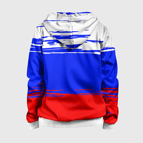 Детская толстовка на молнии Патриот - флаг / 3D-Белый – фото 2