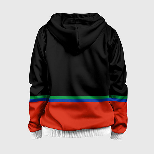 Детская толстовка на молнии Дагестан цвета / 3D-Белый – фото 2