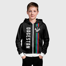 Толстовка на молнии детская Республика - Дагестан, цвет: 3D-белый — фото 2