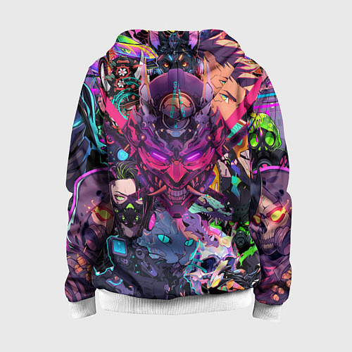 Детская толстовка на молнии Стиль Cyberpunk / 3D-Белый – фото 2