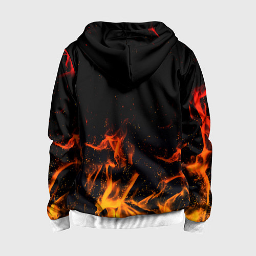 Детская толстовка на молнии Monster energy orange fire / 3D-Белый – фото 2