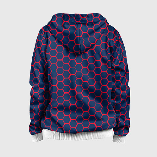 Детская толстовка на молнии Вашингтон Кэпиталз - соты с подсветкой / 3D-Белый – фото 2