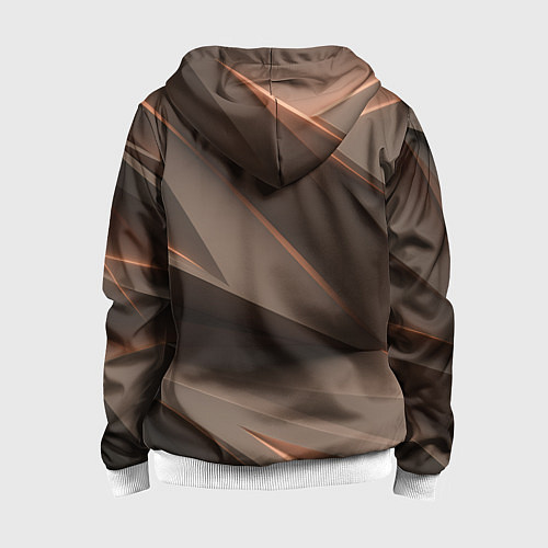 Детская толстовка на молнии Кофейная объемная текстура / 3D-Белый – фото 2