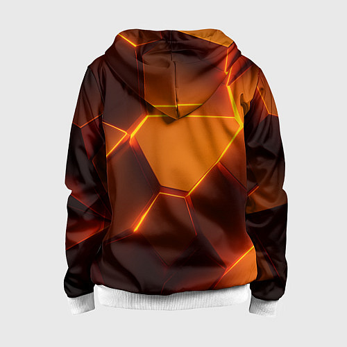 Детская толстовка на молнии Оранжевые объемные пластины / 3D-Белый – фото 2