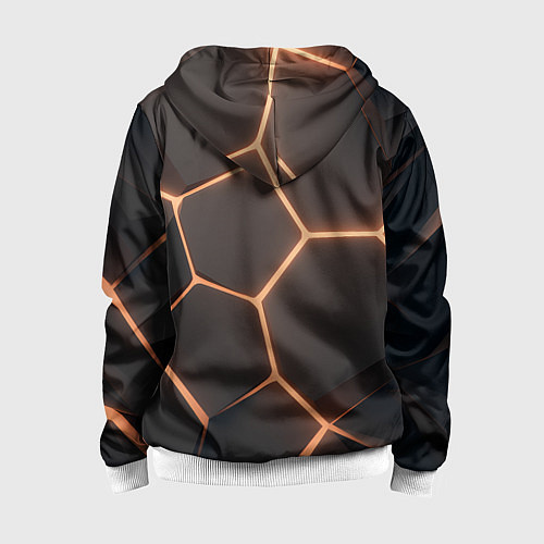 Детская толстовка на молнии Серая текстура из сот / 3D-Белый – фото 2