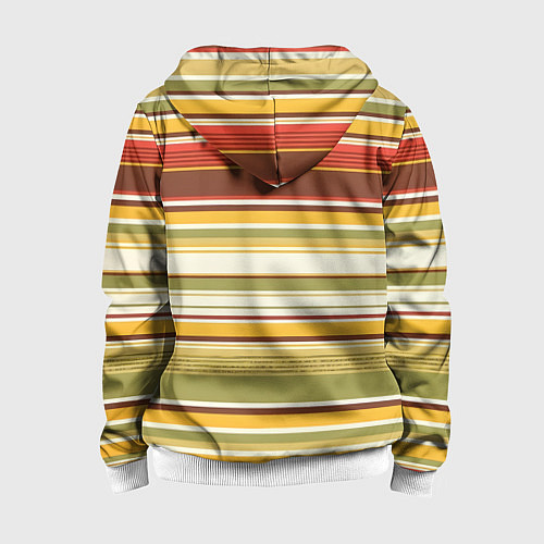 Детская толстовка на молнии Горизонтальные полосы / 3D-Белый – фото 2