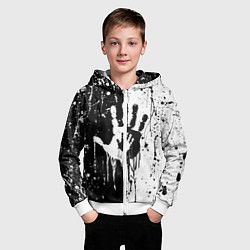 Толстовка на молнии детская Антиматерия подтеки, цвет: 3D-белый — фото 2