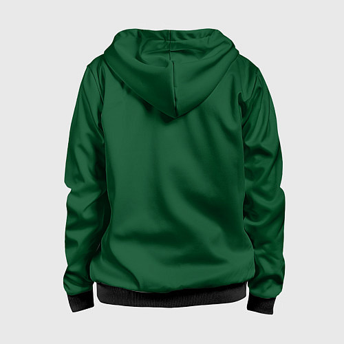 Детская толстовка на молнии ФК Краснодар - сплошной зеленый цвет / 3D-Черный – фото 2