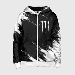 Детская толстовка на молнии Monster energy краски штрихи белые