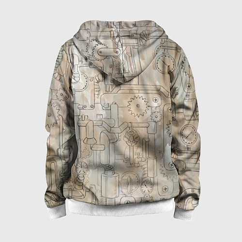 Детская толстовка на молнии Девушки стимпанк / 3D-Белый – фото 2