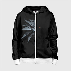 Толстовка на молнии детская Зверь в полумраке - Ведьмак 3, цвет: 3D-белый