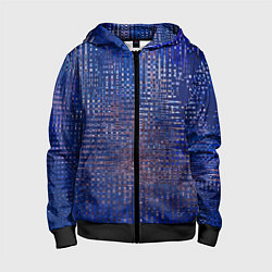 Детская толстовка на молнии Текстурный тёмный синий