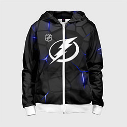 Толстовка на молнии детская Тампа Бэй Лайтнинг - плиты, цвет: 3D-белый