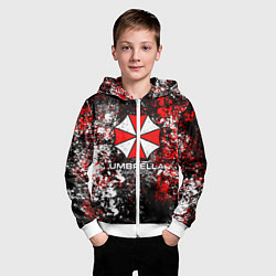 Толстовка на молнии детская Амбрелла текстура хаоса, цвет: 3D-белый — фото 2