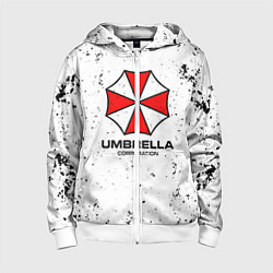 Толстовка на молнии детская Umbrella - white dirt, цвет: 3D-белый