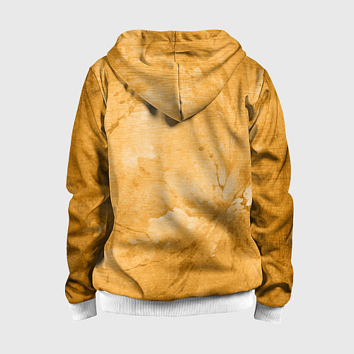 Детская толстовка на молнии Абстракция - bright yellow / 3D-Белый – фото 2