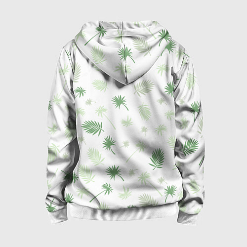 Детская толстовка на молнии Текстура белой гавайской рубашки / 3D-Белый – фото 2