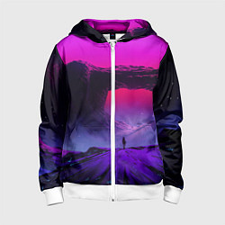 Толстовка на молнии детская A Journey on the planet, цвет: 3D-белый