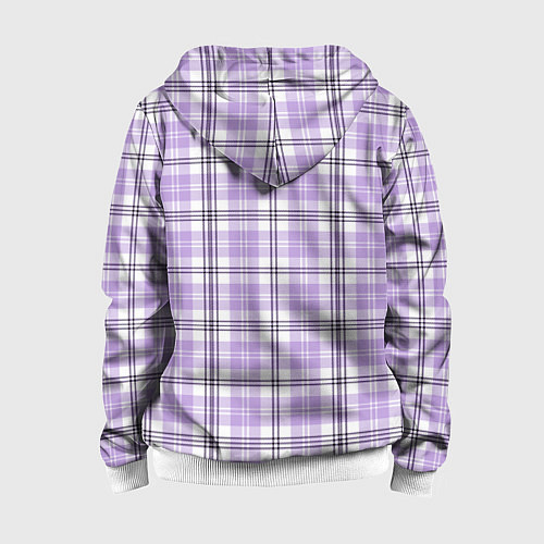 Детская толстовка на молнии Checkered light purple / 3D-Белый – фото 2