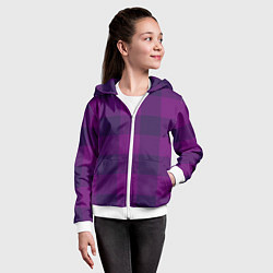 Толстовка на молнии детская Баклажан ультрафиолет, цвет: 3D-белый — фото 2