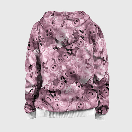 Детская толстовка на молнии Розовые лабубы паттерн / 3D-Белый – фото 2