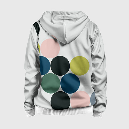 Детская толстовка на молнии Кластер чил - абстракция / 3D-Белый – фото 2