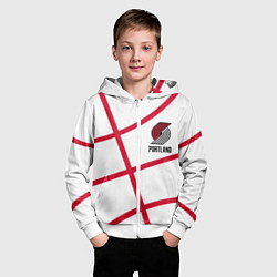 Толстовка на молнии детская Трэйл Блэйзерс - белый мяч, цвет: 3D-белый — фото 2