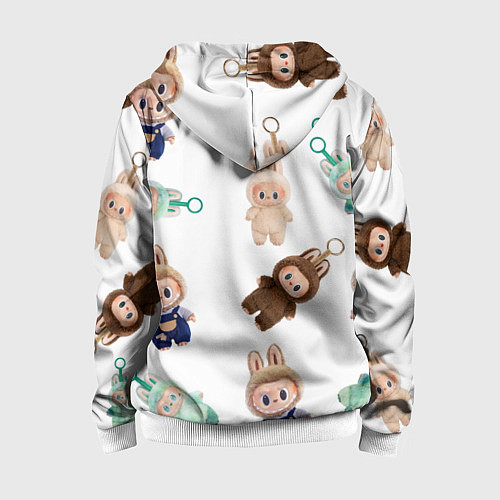 Детская толстовка на молнии Много игрушек лабубу / 3D-Белый – фото 2