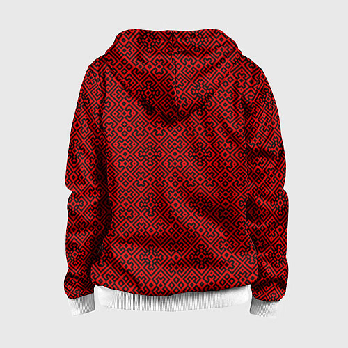 Детская толстовка на молнии Традиционный орнамент славян / 3D-Белый – фото 2