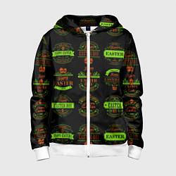 Толстовка на молнии детская Easter holidays, цвет: 3D-белый