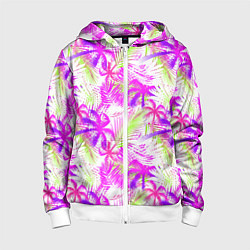 Детская толстовка на молнии Palm tree pink