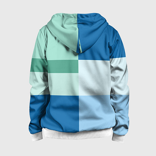 Детская толстовка на молнии Мятное небо колор-блок / 3D-Белый – фото 2