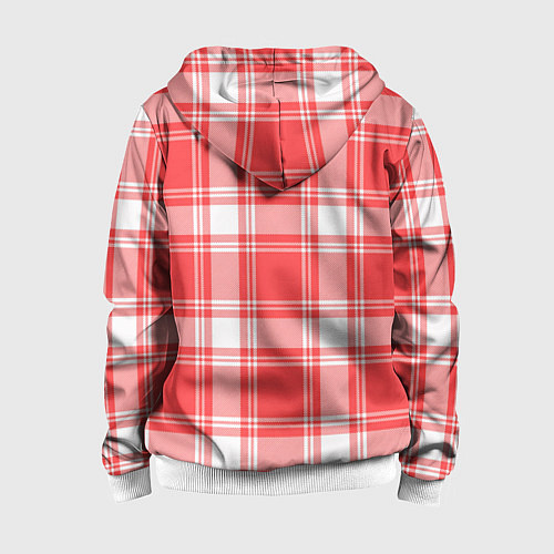 Детская толстовка на молнии Checked red white / 3D-Белый – фото 2