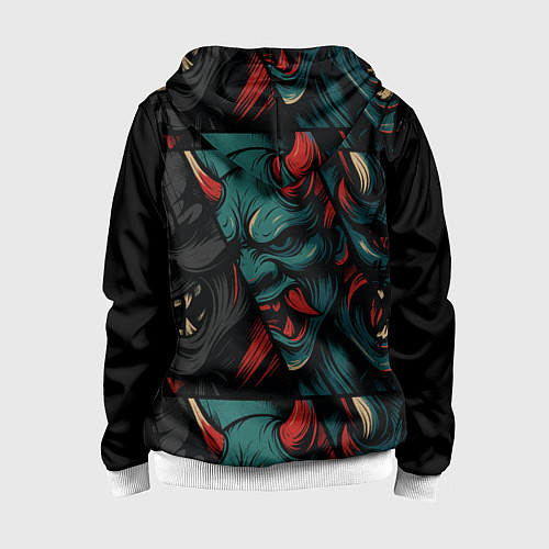 Детская толстовка на молнии Демоны Они - нейроарт / 3D-Белый – фото 2