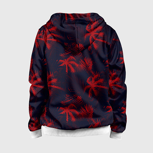 Детская толстовка на молнии Palm black red / 3D-Белый – фото 2