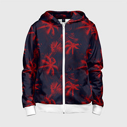 Детская толстовка на молнии Palm black red