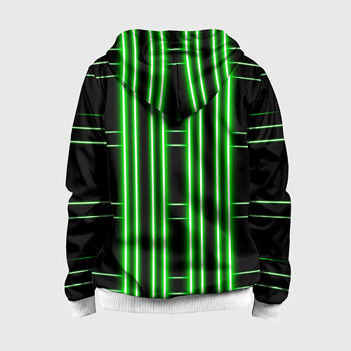 Детская толстовка на молнии Neon green / 3D-Белый – фото 2