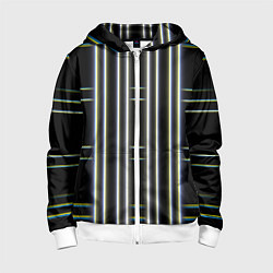 Толстовка на молнии детская Neon yellow blue white, цвет: 3D-белый