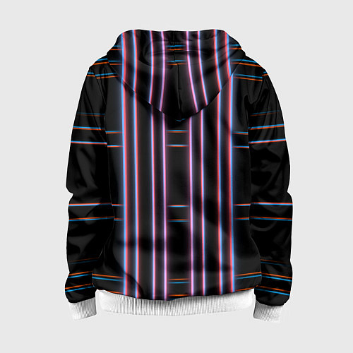 Детская толстовка на молнии Neon red blue black / 3D-Белый – фото 2
