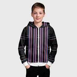 Толстовка на молнии детская Neon red blue black, цвет: 3D-белый — фото 2