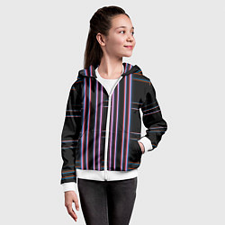 Толстовка на молнии детская Neon red blue black, цвет: 3D-белый — фото 2