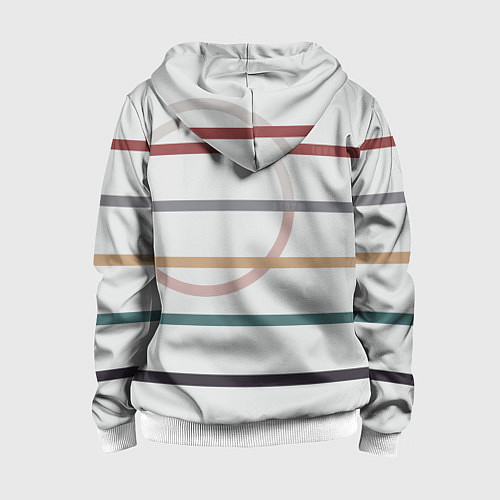 Детская толстовка на молнии Stripes and circle / 3D-Белый – фото 2