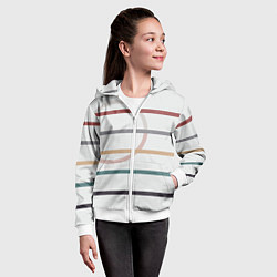 Толстовка на молнии детская Stripes and circle, цвет: 3D-белый — фото 2