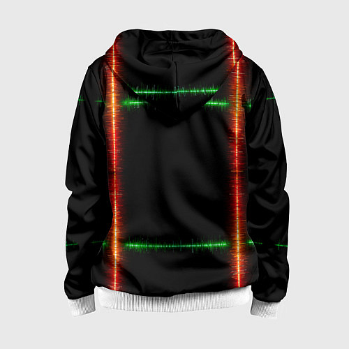 Детская толстовка на молнии Color green orange lines / 3D-Белый – фото 2
