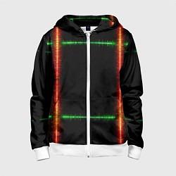 Детская толстовка на молнии Color green orange lines