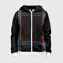 Толстовка на молнии детская Neon black red blue, цвет: 3D-белый